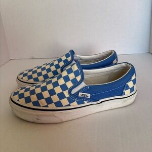 Vans Classic Checkerboard Slip-On Blue White Women’s 7.5